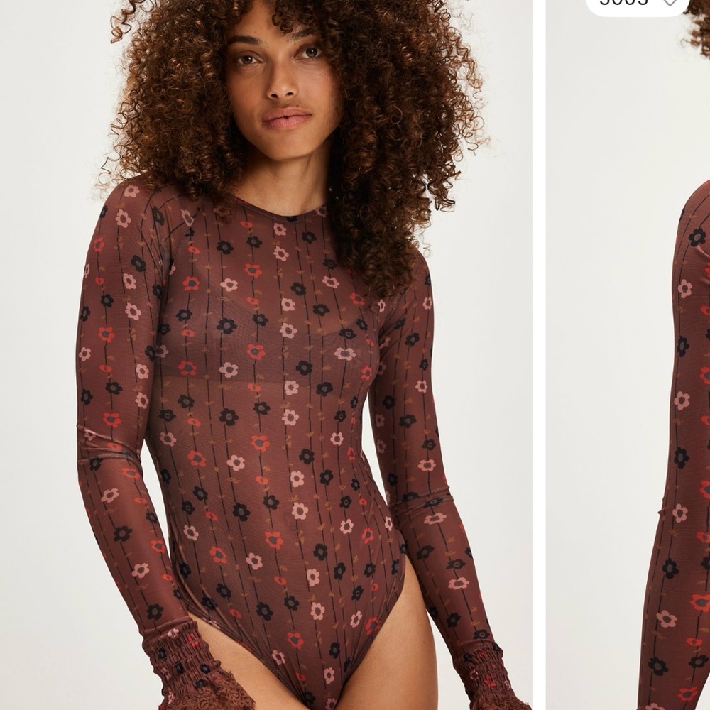 Free People All night fitted Long Sleeve Bodysuit